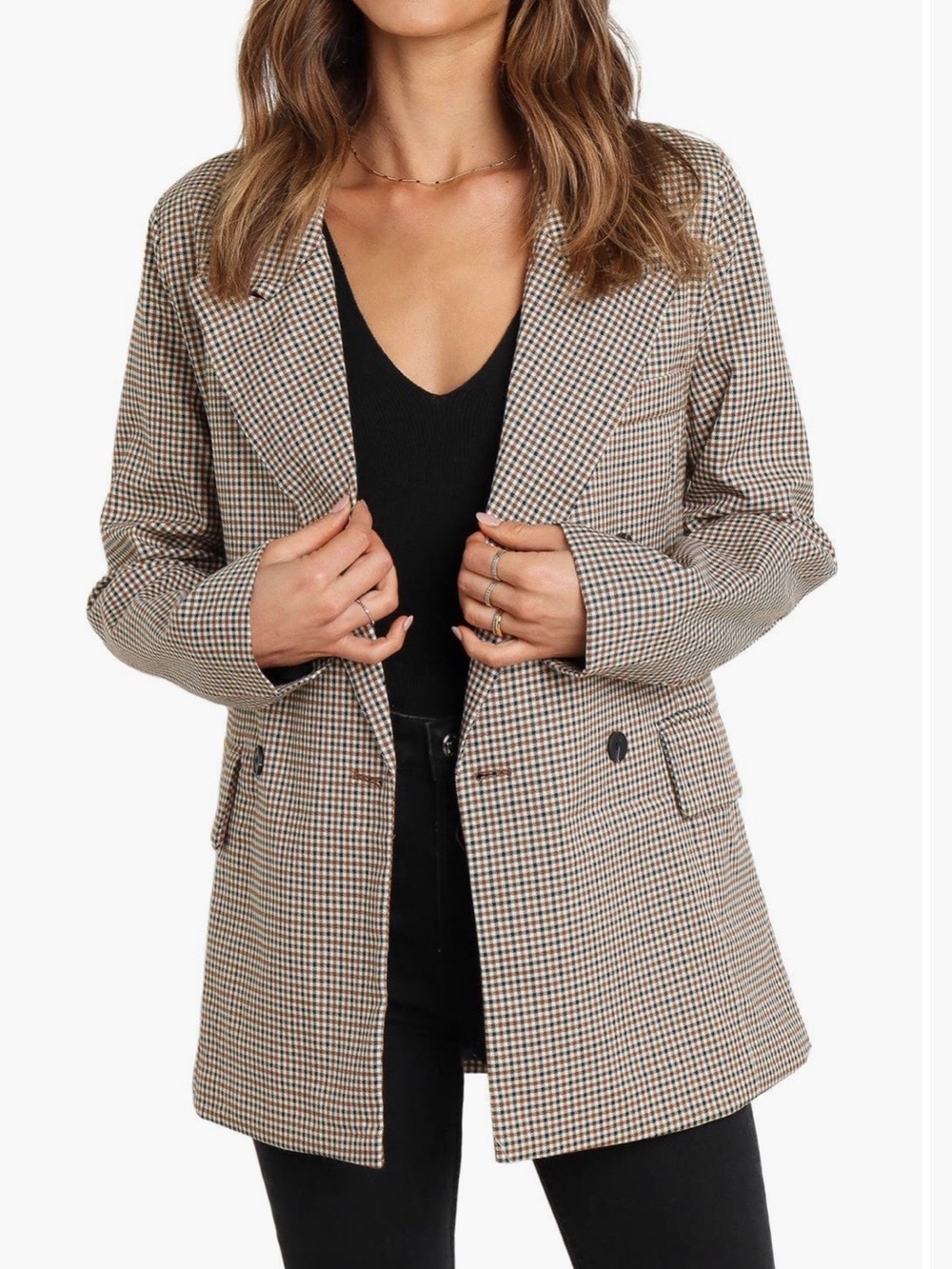 Petal & Pup Juliette Check Double Breasted Blazer BNWT